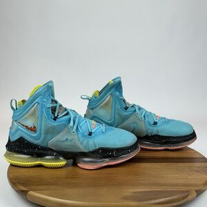 Mens Nike LeBron 19 Christmas Polarized Blue Athletic Basketball Sneakers Size 9